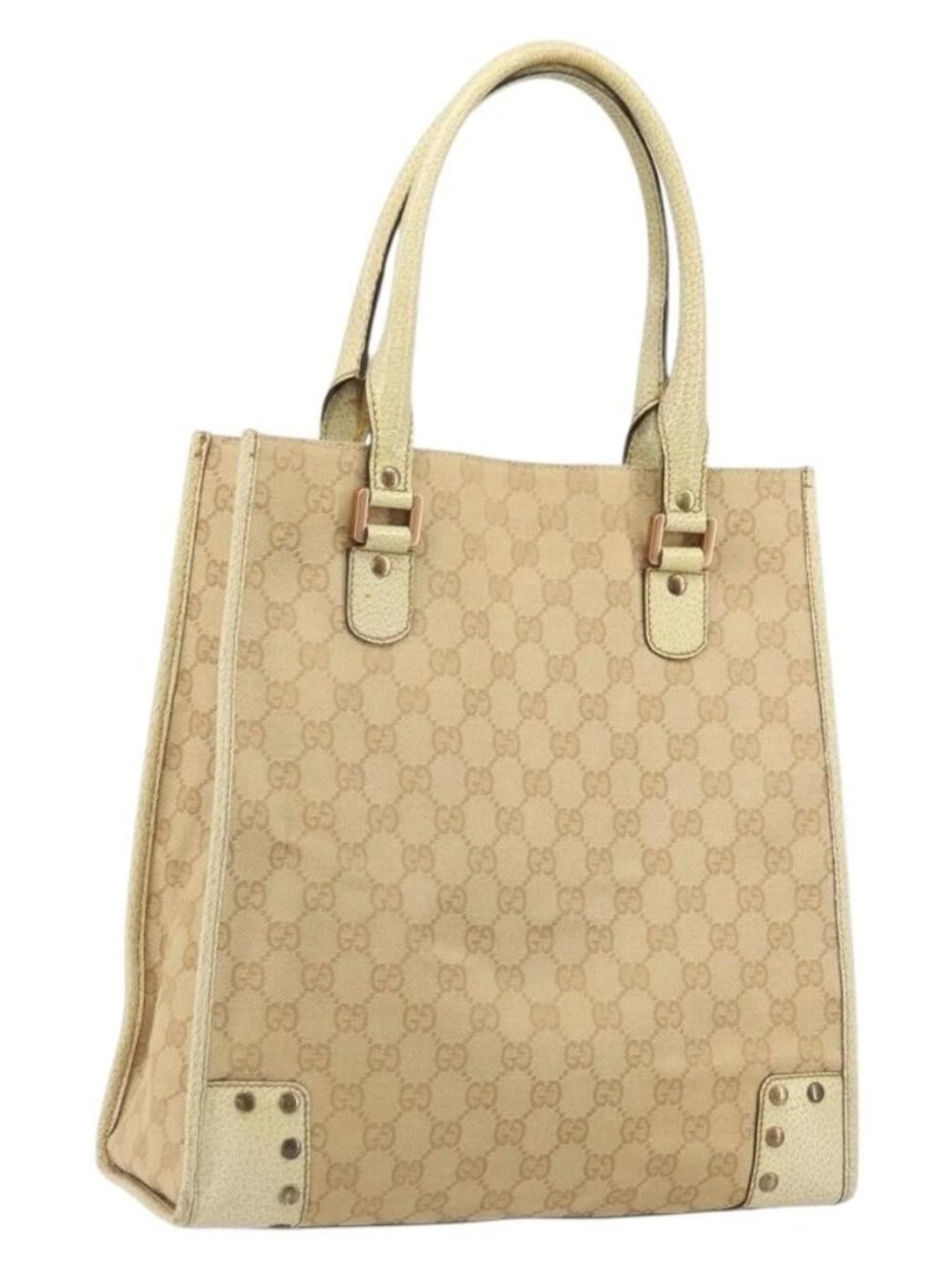 GUCCI GG Canvas Tote Bag Beige Gold 124261 Auth ep13162 - Picture 2 of 16